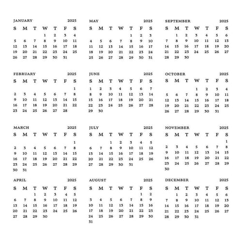 2025 DIY Calendar Press Plates from the Florals Through the Year Collection
