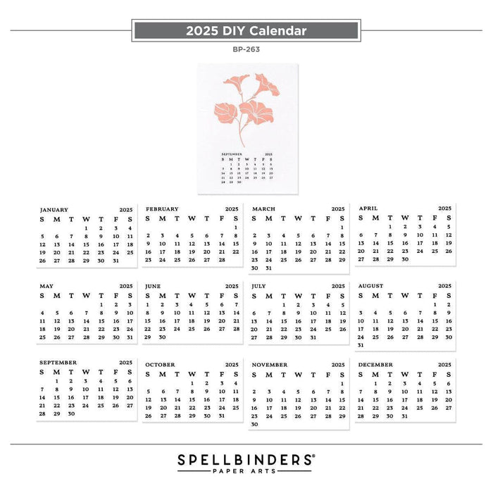 2025 DIY Calendar Press Plates from the Florals Through the Year Collection