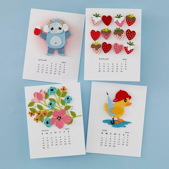 2025 DIY Calendar Press Plates from the Florals Through the Year Collection