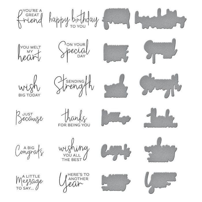 A Little Message Sentiments Press Plate & Die Set