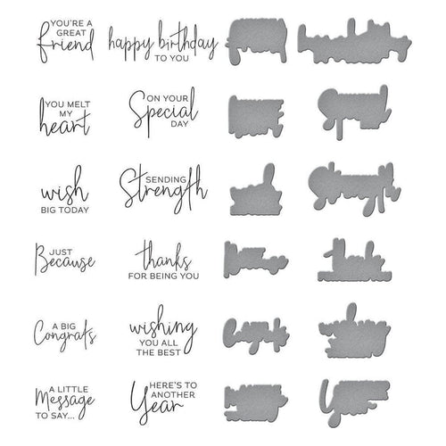 A Little Message Sentiments Press Plate & Die Set