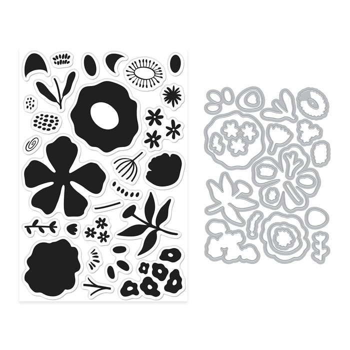 Abstract Floral Stamp & Cut
