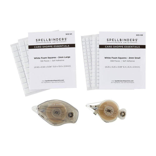Adhesives Bundle - Tape Runner, Refill Strips, Small & Medium White Foam Squares