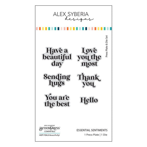 Alex Syberia Designs - Essential Sentiments BetterPress Plate and Die Set