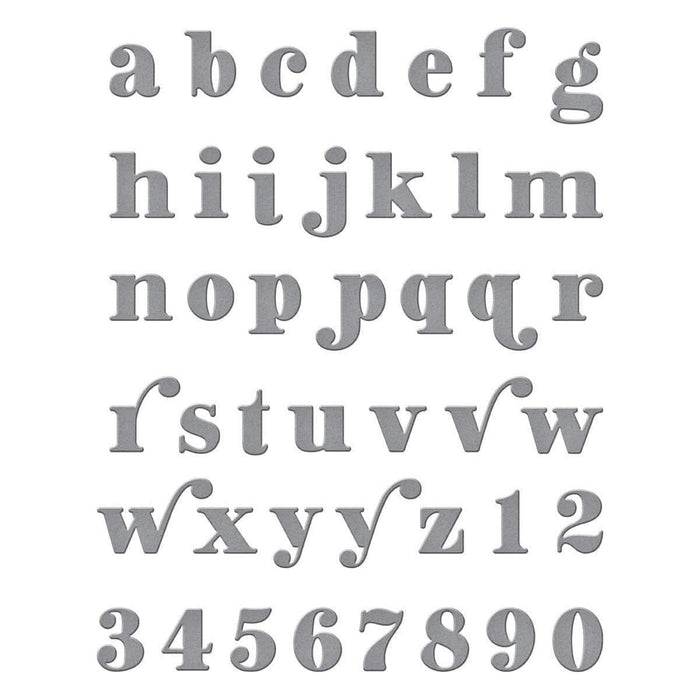 Be Bold Lowercase Alphabet and Numbers Etched Dies