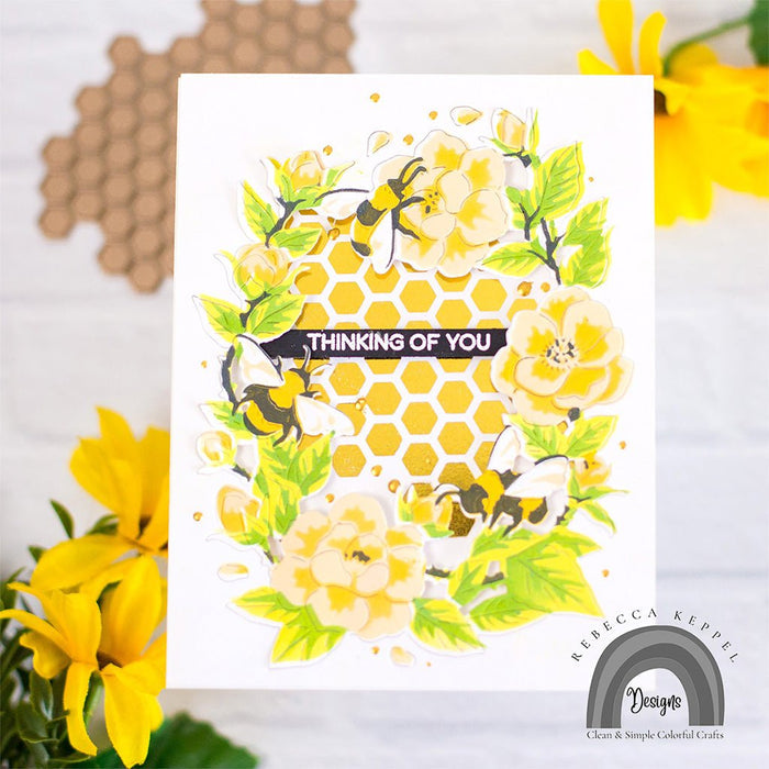 Bee Florals Window Stencils