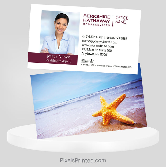 Berkshire Hathaway beach realtor business cards Business Cards PixelsPrinted