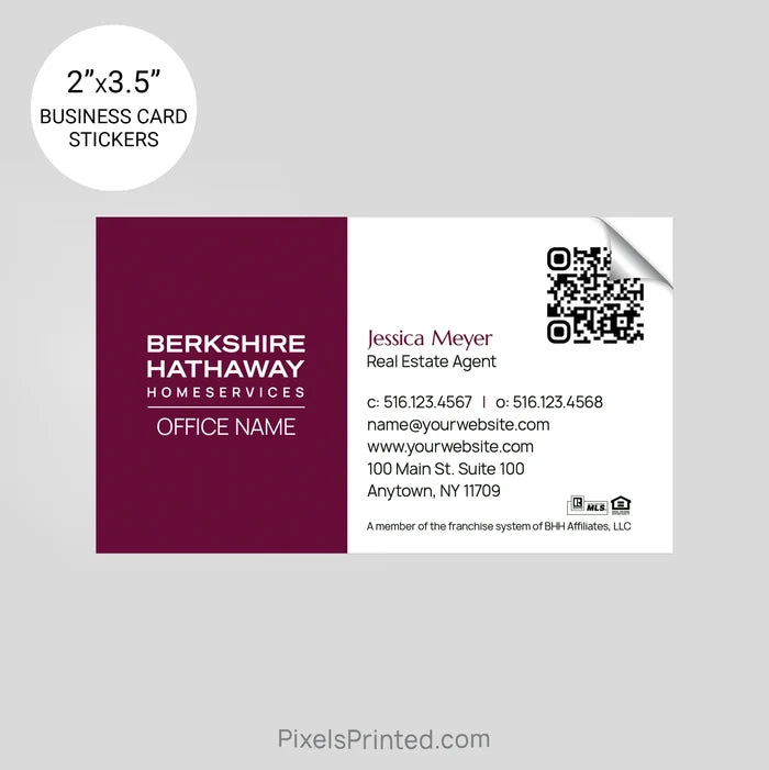 Berkshire Hathaway business card stickers PixelsPrinted