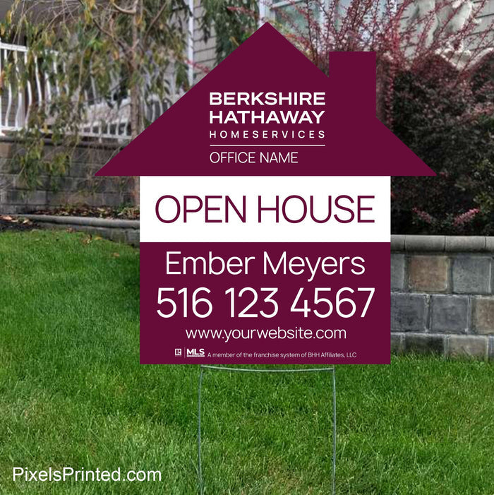 Berkshire Hathaway house shaped yard signs yard signs PixelsPrinted