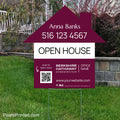 Berkshire Hathaway house shaped yard signs, for sale signs, open house signs, realtor yard signs