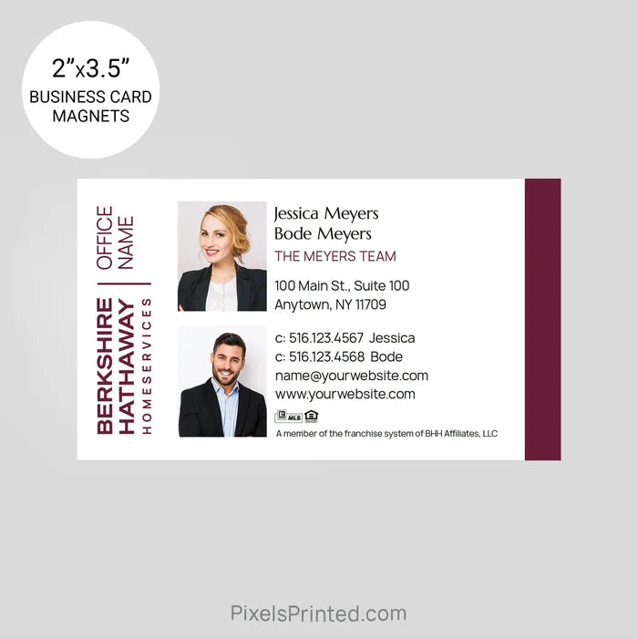 Berkshire Hathaway team business card magnets PixelsPrinted