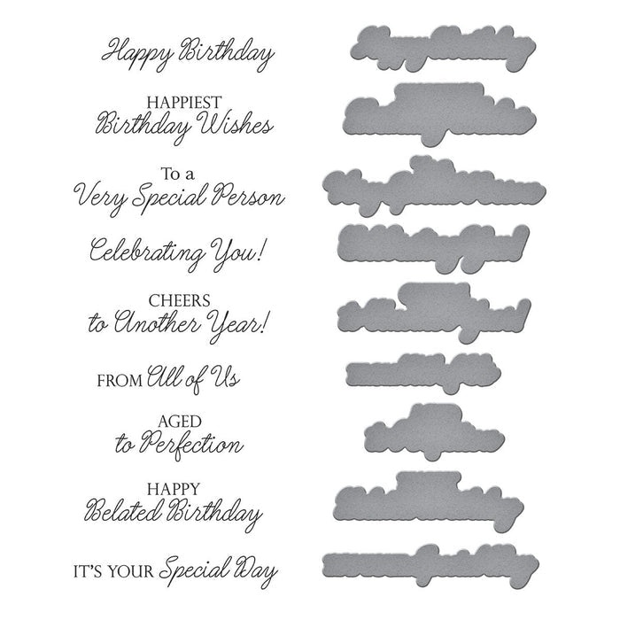 Birthday Wishes Sentiments BetterPress Plate & Die Set by Suzanne Hue