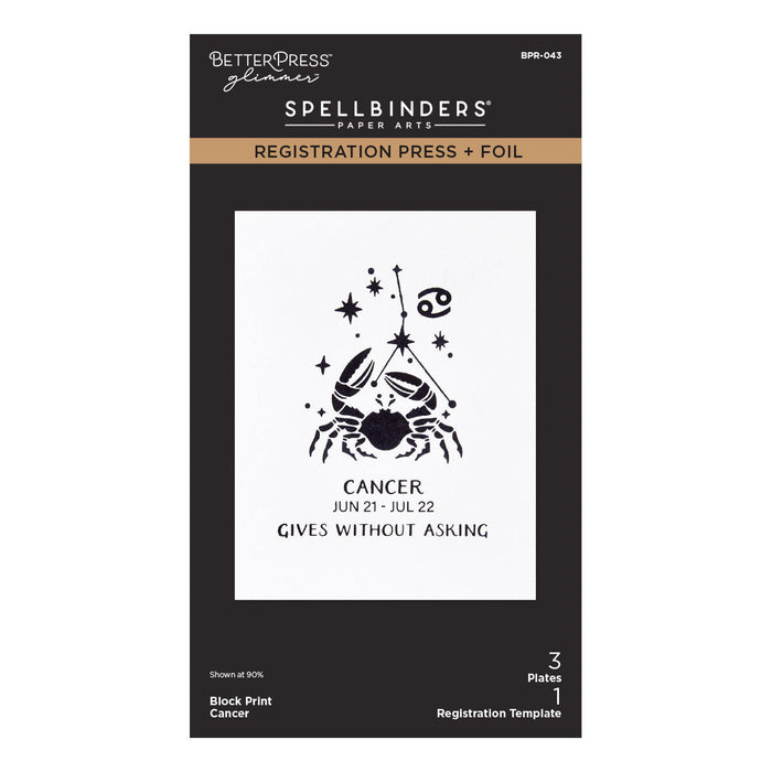 Block Print Cancer Registration Press + Foil Plate