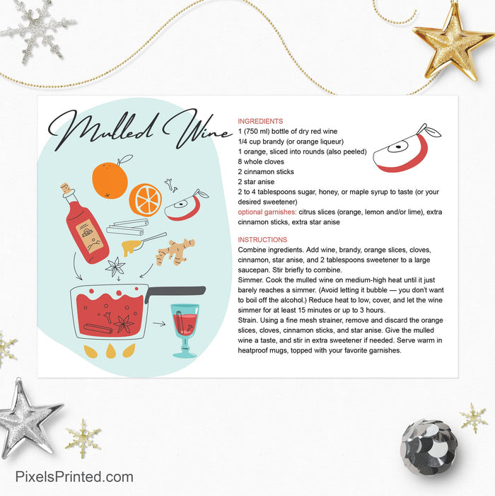 Century 21 Christmas recipe postcards postcards PixelsPrinted