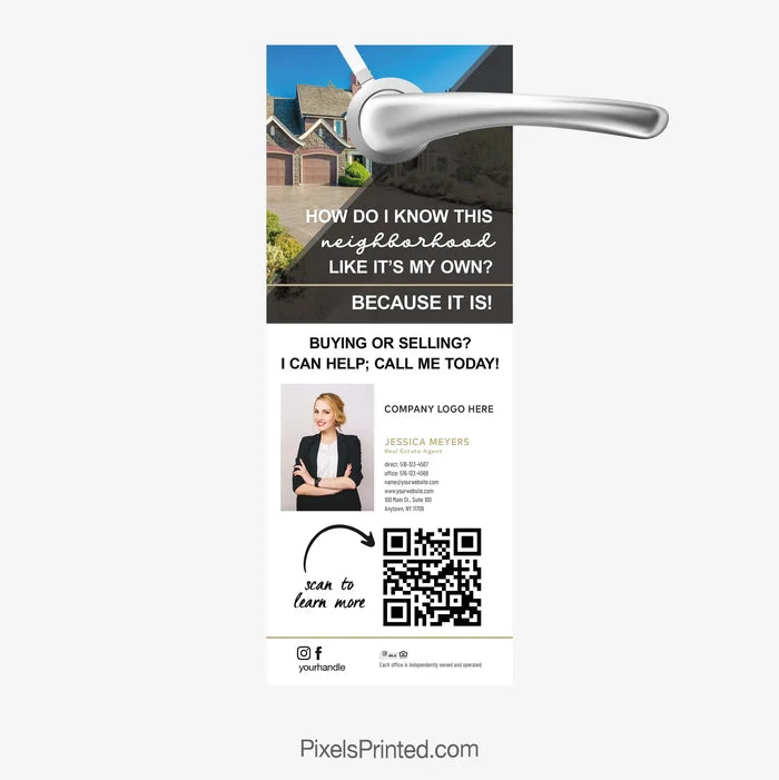 Century 21 real estate door hangers  with QR code
