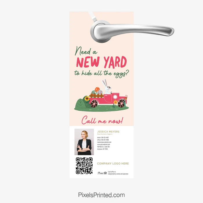 Easter door hanger focused on outdoor space for Century 21 realtors