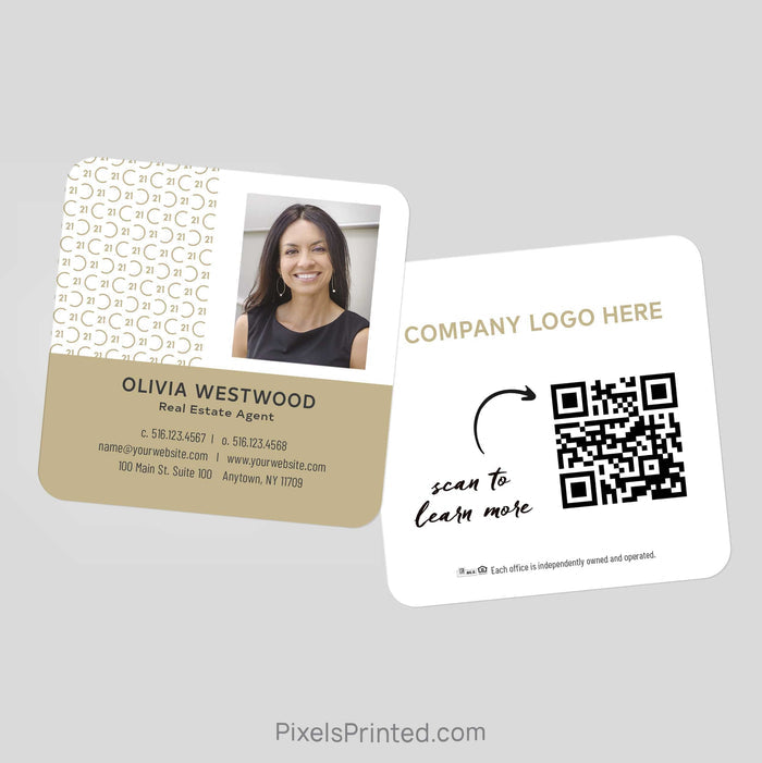 Century 21 square business cards Business Cards PixelsPrinted