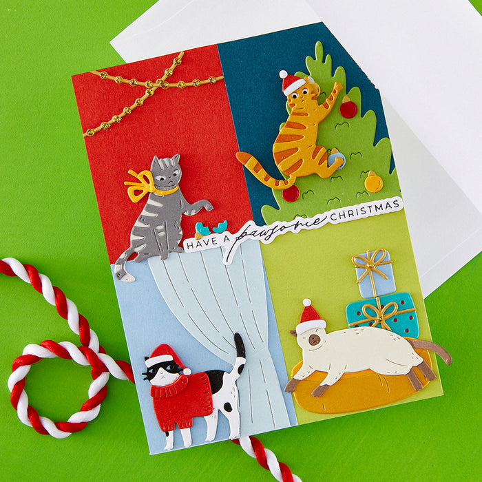 Christmas Cats Accessories Etched Dies by Yana Smakula