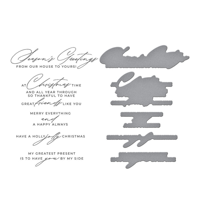 Christmas Cheer Sentiments BetterPress Plate & Die Set by Yana Smakula