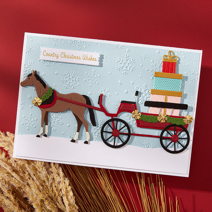 Christmas Horse-Drawn Wagon Etched Dies by Annie Williams