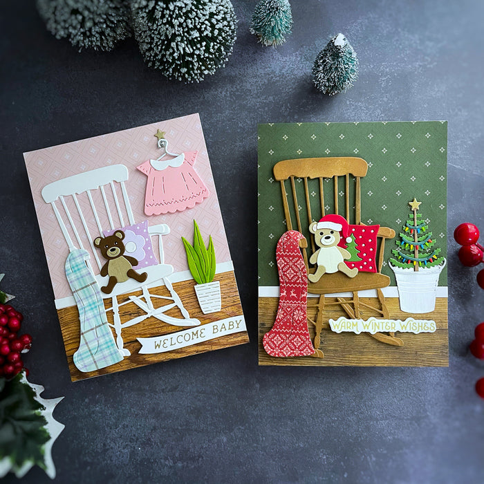 Christmas Rocking Chair Etched Dies by Annie Williams