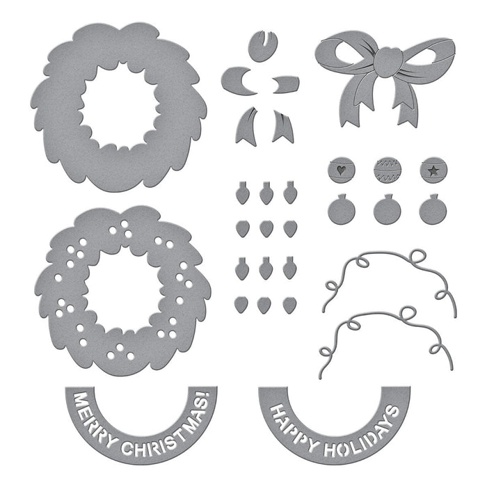 Classic Mouse Holiday Wreath Etched Dies