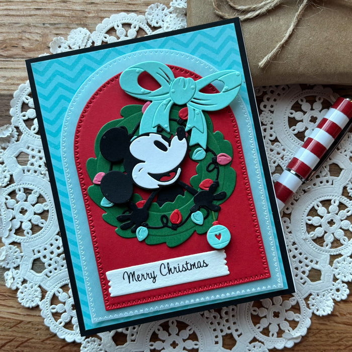 Classic Mouse Holiday Wreath Etched Dies