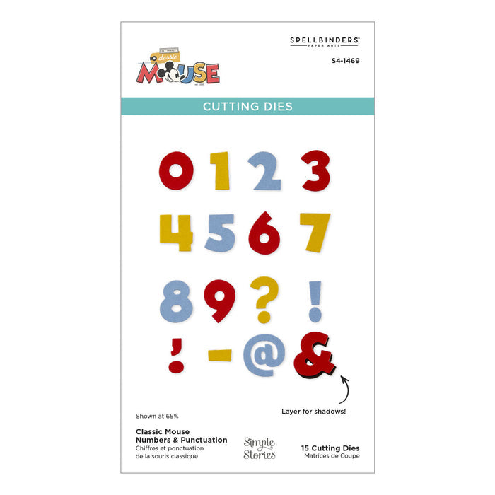 Classic Mouse Numbers & Punctuation Etched Dies