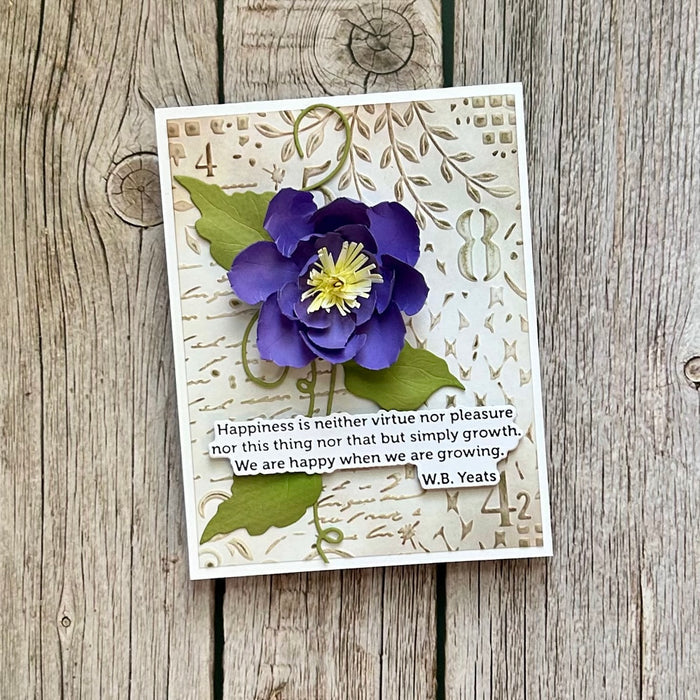 Clematis Poet Etched Dies by Susan Tierney-Cockburn