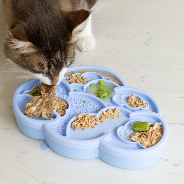 cloud nine lick mat & lid | cornflower