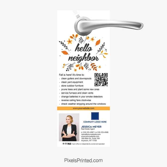 Coldwell Banker fall maintenance tips door hangers for realtor seasonal marketing