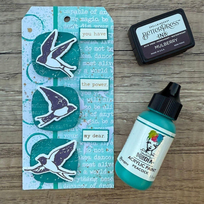 Collaged Birds BetterPress Plates & Die Set by Dina Wakley