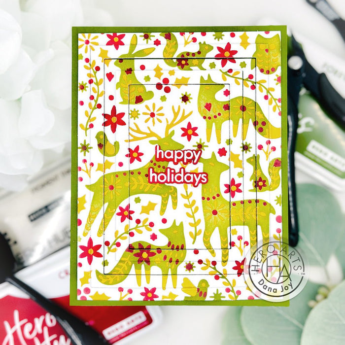 Color Layering Folk Winter Animals Stencils