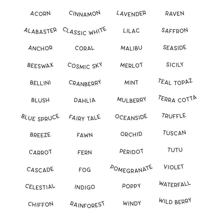 Color Swatch Names Clear Stamp Set