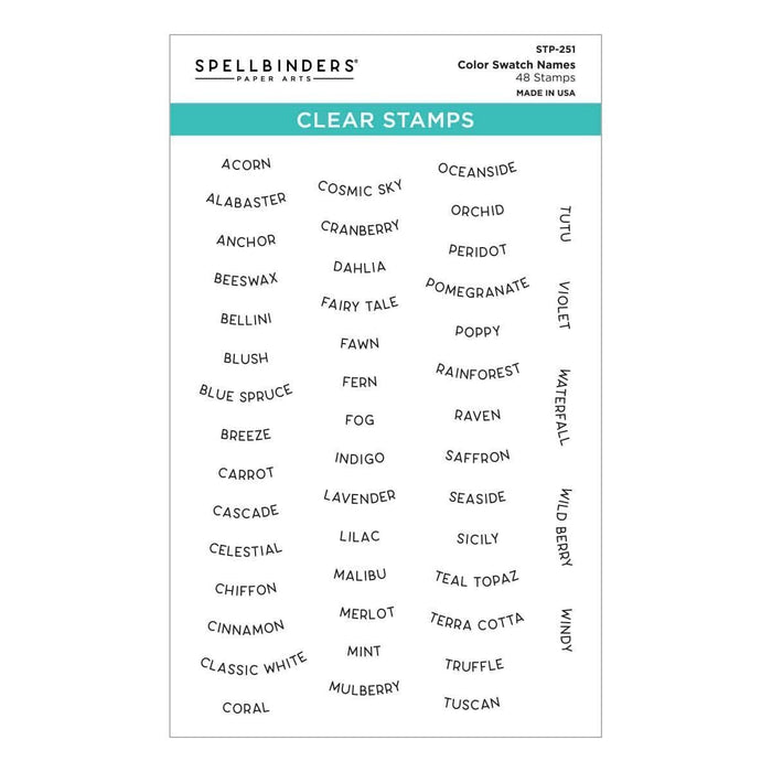 Color Swatch Names Clear Stamp Set