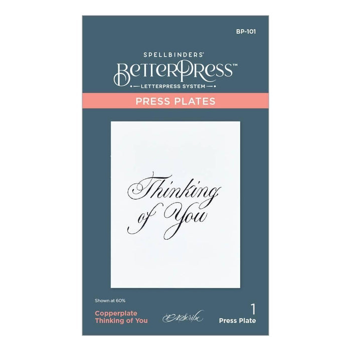 Copperplate Thinking of You Press Plate from the Copperplate Everyday Sentiments Collection by Paul Antonio