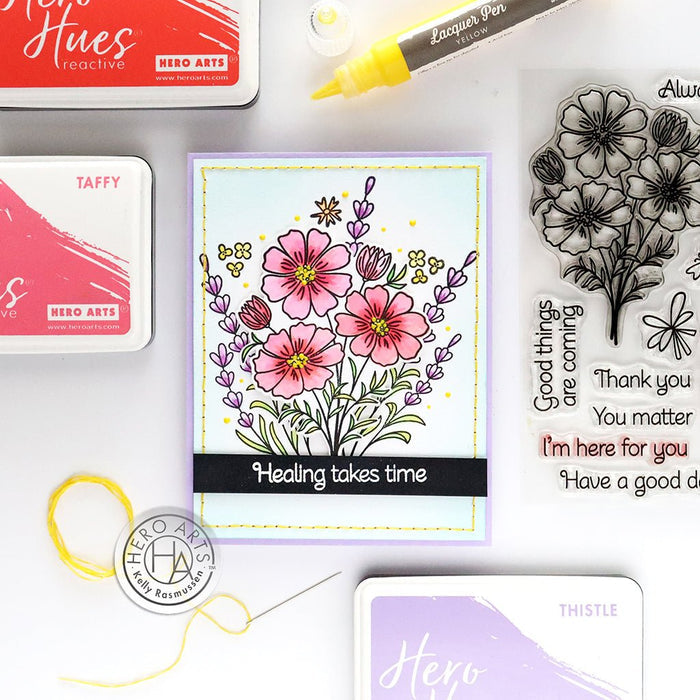 Cosmos and Lavender Clear Stamp Set