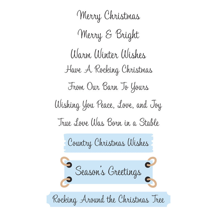 Country Christmas Banner & Sentiments Press + Foil Plate & Die Set by Annie Williams
