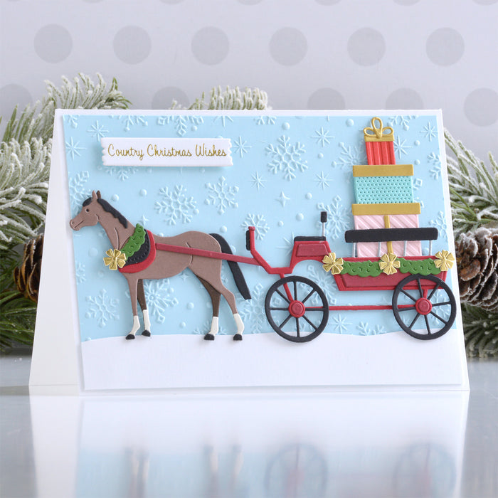 Country Christmas Banner & Sentiments Press + Foil Plate & Die Set by Annie Williams