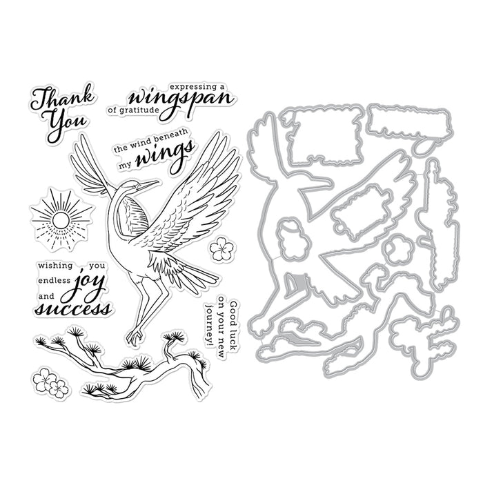 Crane Wishes Stamp & Cut