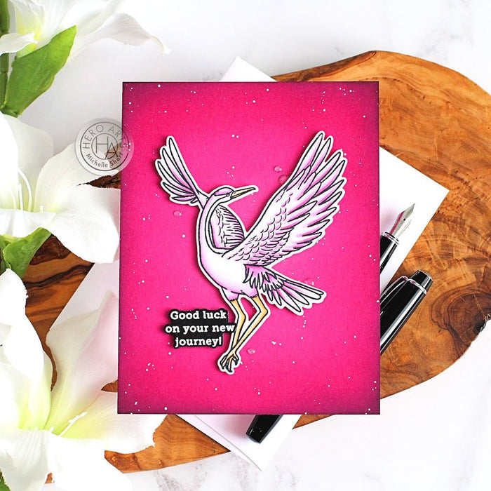 Crane Wishes Stamp & Cut