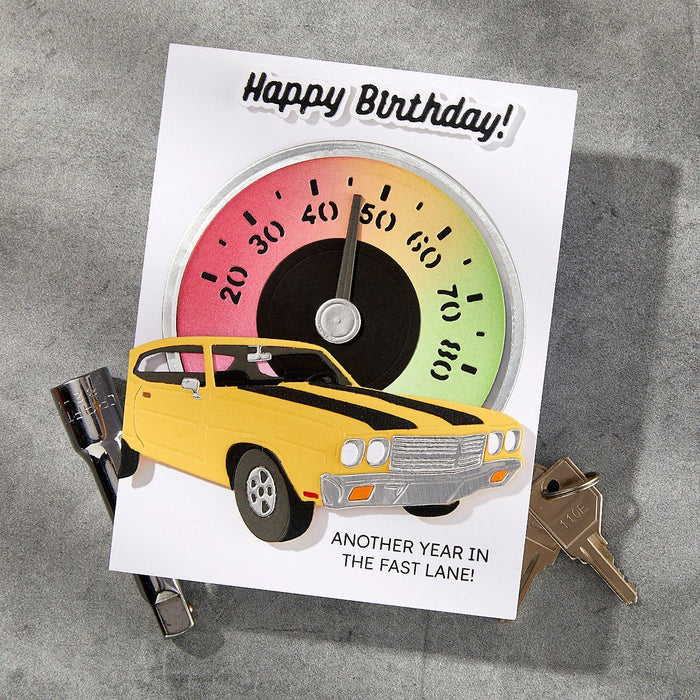 Cruisin' By Sentiments Clear Stamp & Die Set by Mindy Eggen