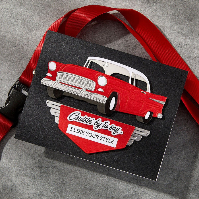 Cruisin' By Sentiments Clear Stamp & Die Set by Mindy Eggen