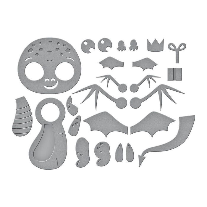 Dancin' Birthday Dragon Etched Dies