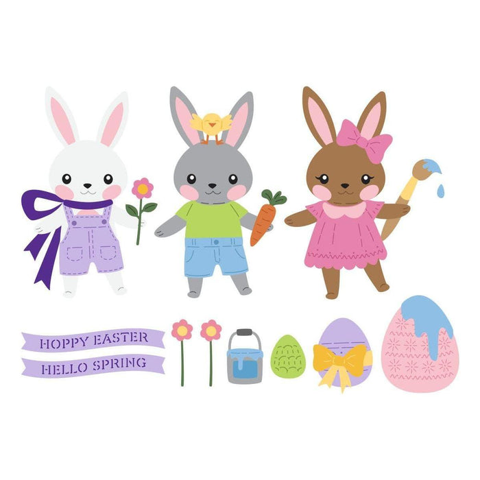 Dancin' Hoppy Bunnies Everywhere -  Large Die of the Month