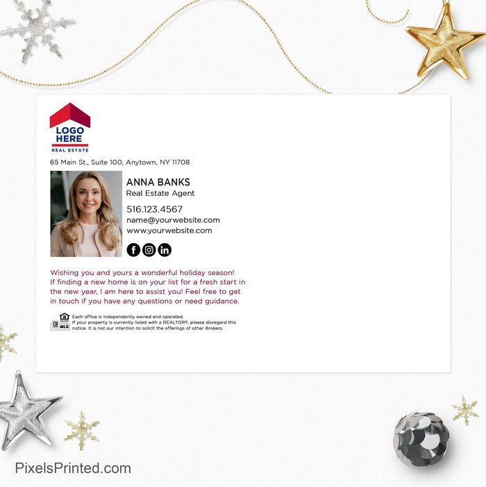 ERA real estate Christmas holiday postcards PixelsPrinted