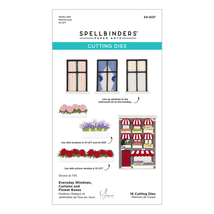 Everyday Windows, Curtains and Flower Boxes Etched Dies by Yana Smakula
