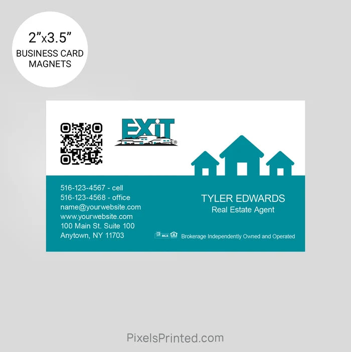 EXIT realty business card magnets PixelsPrinted