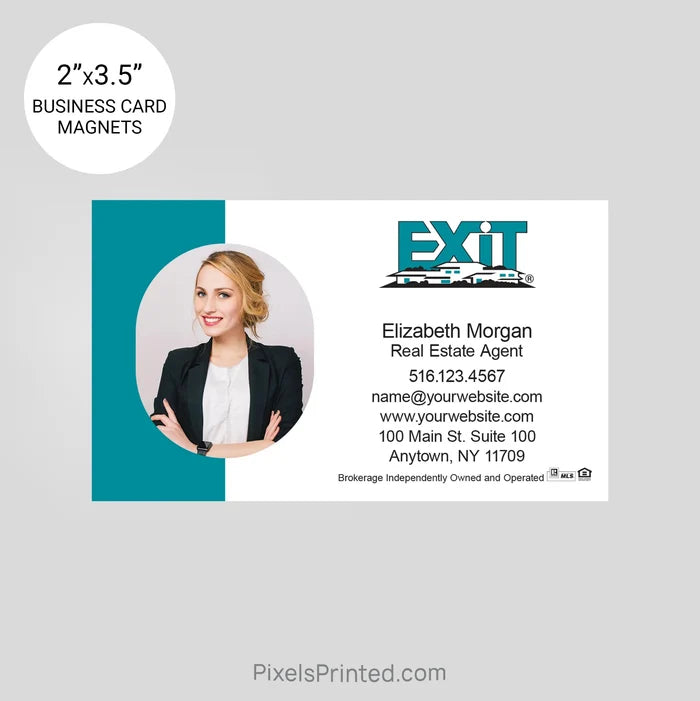 EXIT realty business card magnets PixelsPrinted