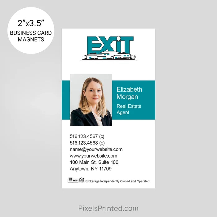 EXIT realty business card magnets PixelsPrinted